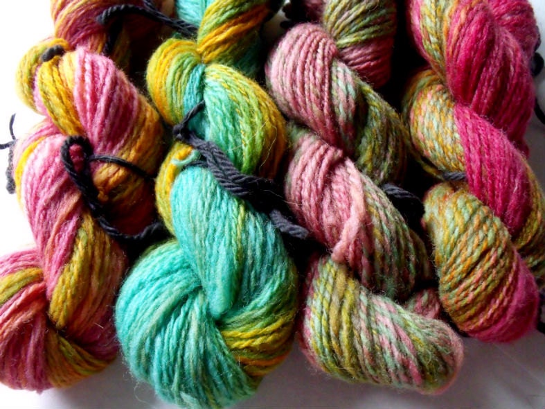 Gradient Hand Painted Handspun Yarn 400 Yards