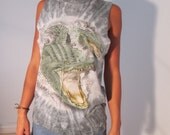 Tie Dye Upcycled Vintage Alligator Muscle Tee XS S M Cutoff OOAK Boho Tank T Shirt Top Hippie Gypsy ClubKid Grunge Bohemian Festival Wear
