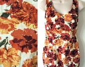 50s  Rose Marie Reid Swimsuit Vintage Bathing Suit / 1950s Floral Swimsuit / One Piece Pin Up Swimsuit