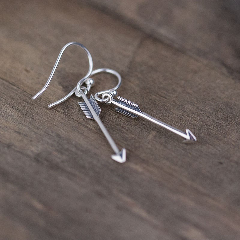 Tiny Arrow Earrings / Mini Sterling Silver Arrow Jewelry