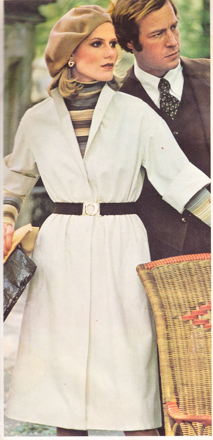 Vogue 1115 Designer Jerry Silverman 70s Vintage Womens Sewing Pattern Loose Fitting Dress Elasticized Waist Stand-Up Collar Size 12 Bust 34"