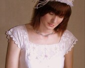 Ethereal Raw Silk Handmade Rose Ostrich Feather Bridal Headband