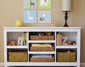 Elephants and Giraffes, Chevron Canvas, Children's Wall Art, Nursery Wall Art, Children's Canvas- Set of four 12x12 stretched canvas