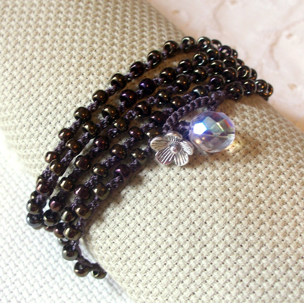 Boho Chic Jewelry Wrap bracelet - Iris Brown, earthy, hippie chic