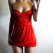 siren - vintage 60s revived gorgeous red organic cotton bamboo lace mini dress