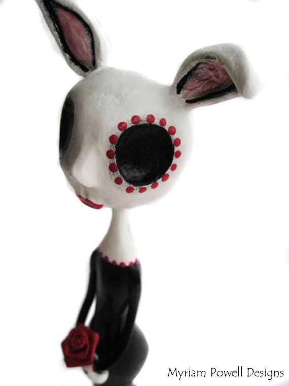 Bunny Art Doll - Gothic Bunny - Collectible Bunny - Spooky Bunny