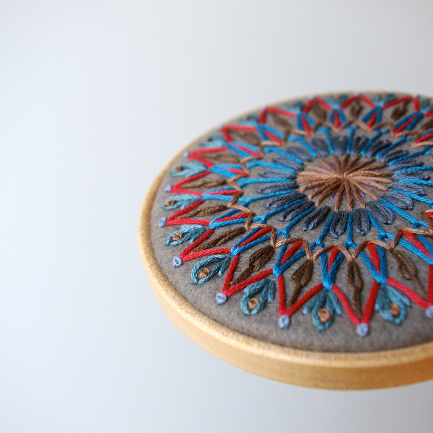 Embroidery Hoop Art // Wool Felt // Firework // LoftFullOfGoodies