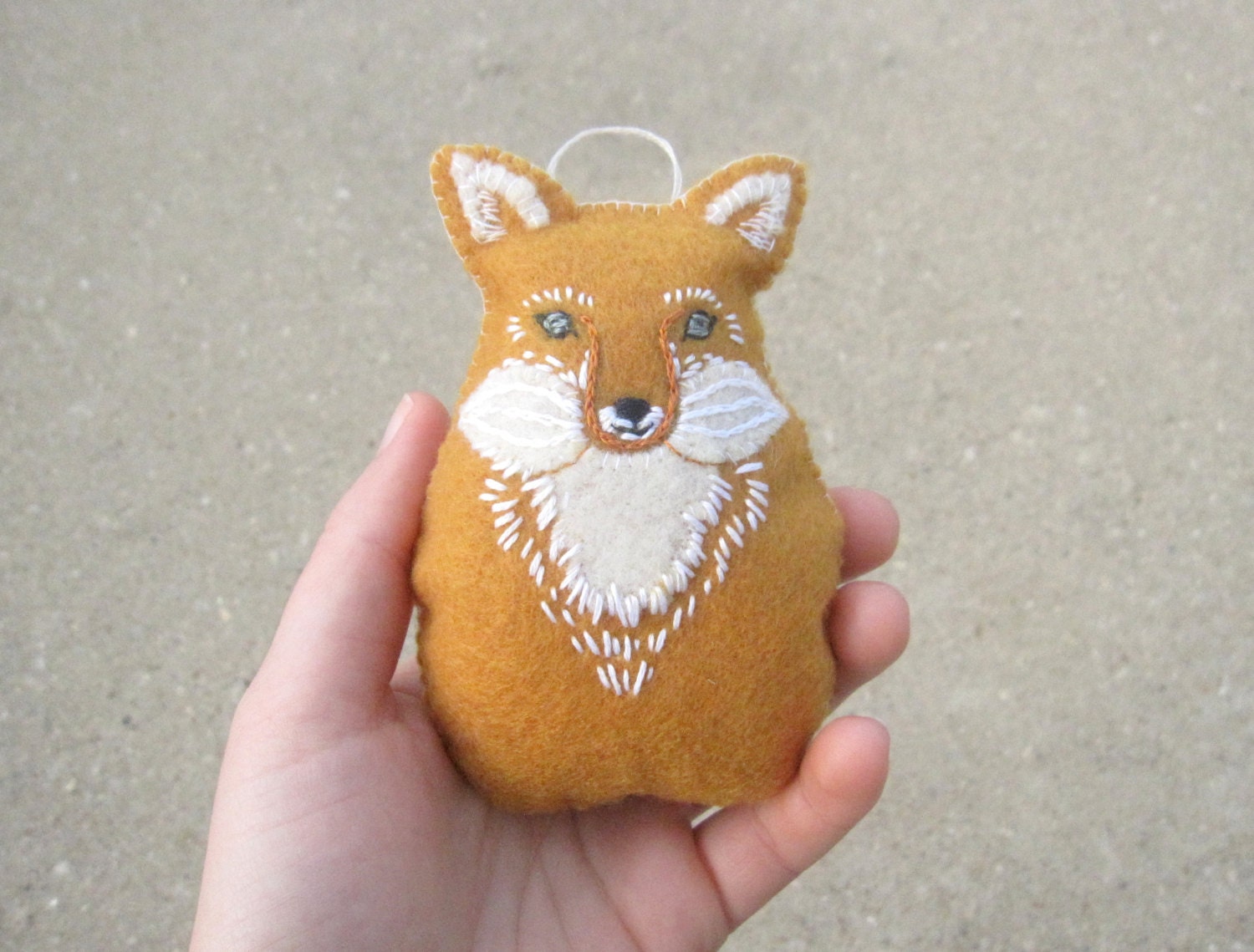 Mr. Fox, felt plush animal, woodland ornament