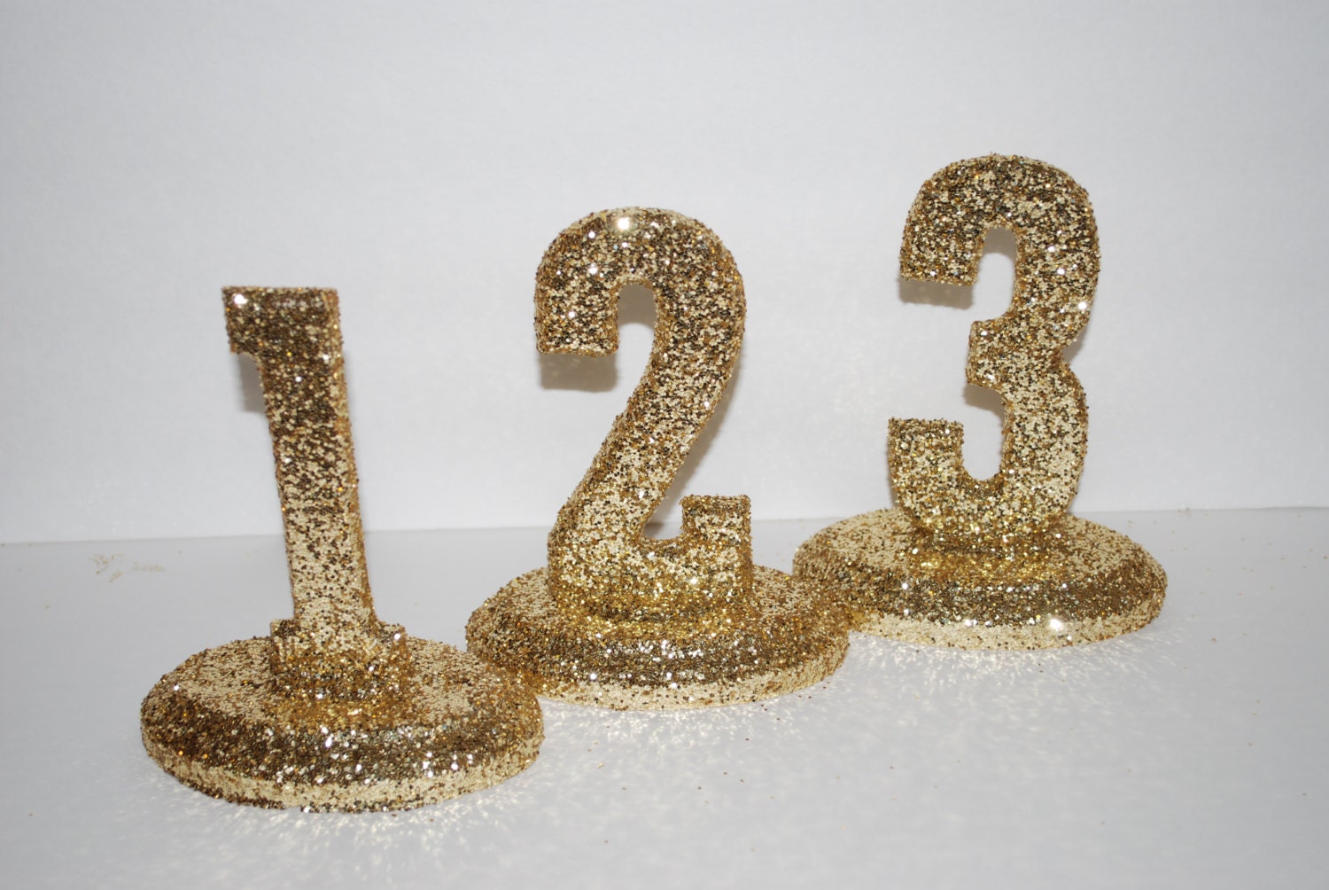 GLITTERED TABLE NUMBERS Gold Glitter, Black Tie, Bridal Shower, Sweet 16, Bat Mitvah, Quinceanera and more