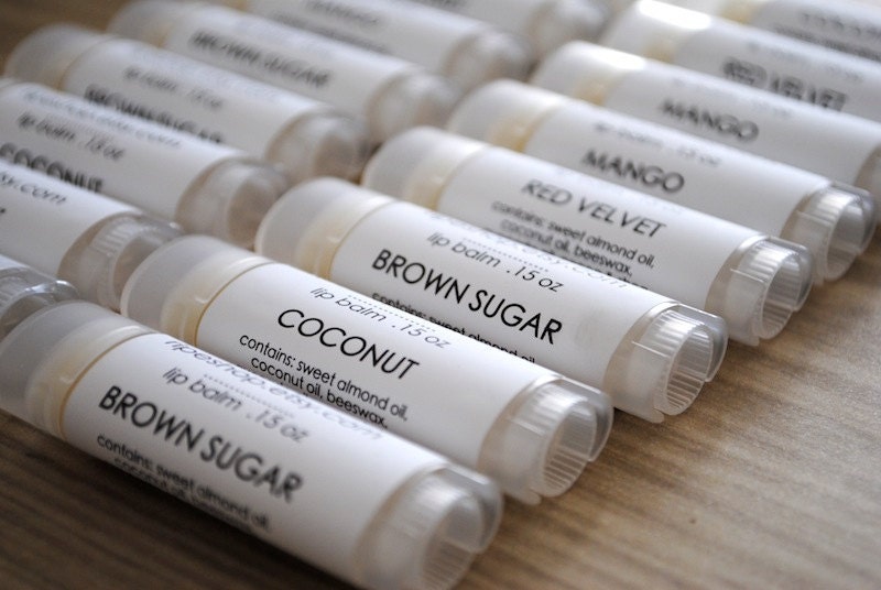 Lip Balm Set - Set of 6 Lip Balm Tubes Your Choice, Bridesmaid Gift, Party Favor, Stocking Stuffer