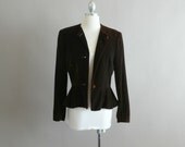 Vintage Pierre Cardin Crimson Velvet Peplum Jacket