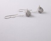 Natural crystal jewelry tourmalinated quartz earrings