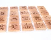 memory MATCHING GAME - natural wooden toy set for kids - 20 PIECE - a montessori inspired learning toy with homegrown organic finish