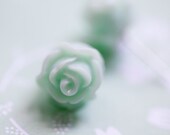 Mint Rose Earrings . Mint green . Cute . Bridal . Wedding . Summer