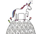 Unicorn Meadow - 5x7 Art Print