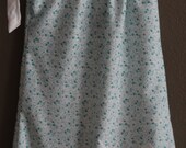 GIRL'S Pillowcase Dress with Unicorn Applique--Size 2T--Blue Flowers on White Backgroud with Matching Blue Tulle Headband