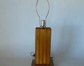 vintage table lamp solid wood needs love from Diz Has Neat Stuff