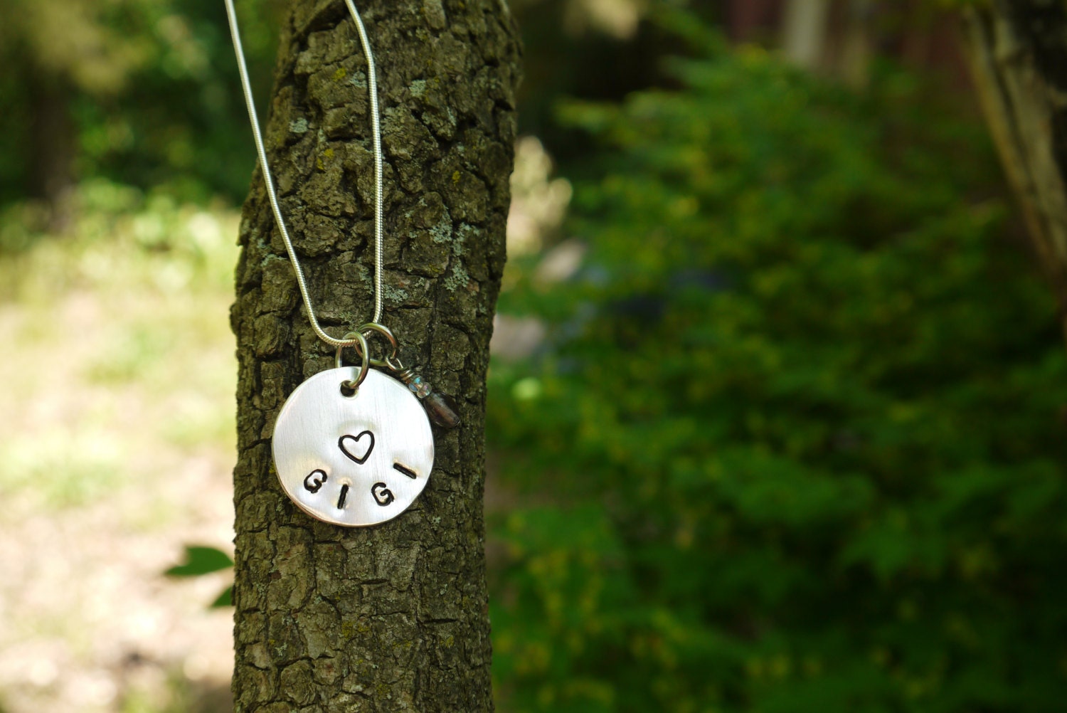 Custom Hand Stamped  Pendant, Stainless Steel Pendant, ANY name or bead design