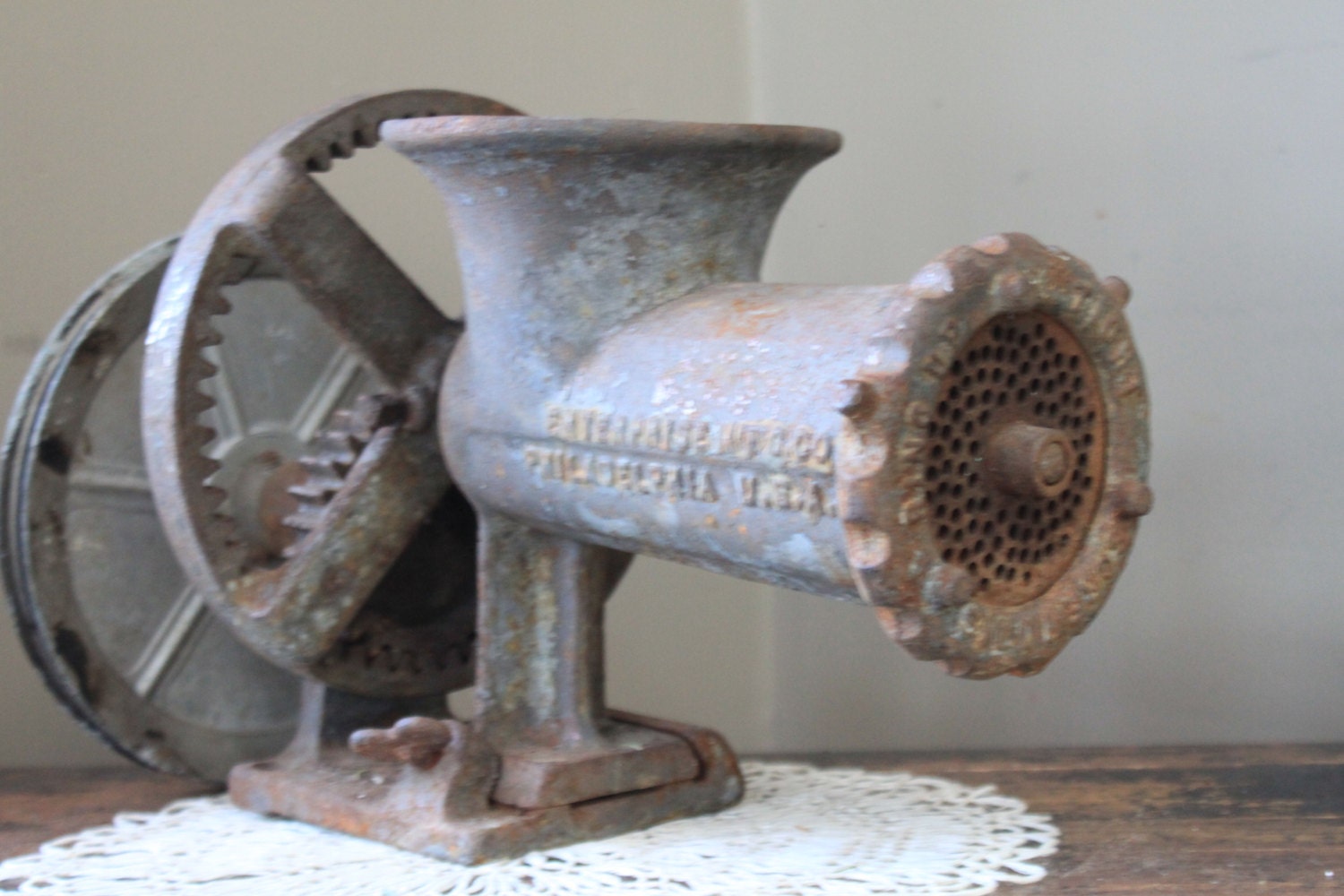 Antique 1900's Enterprise Mfg. Meat Grinder by MyVintageLane