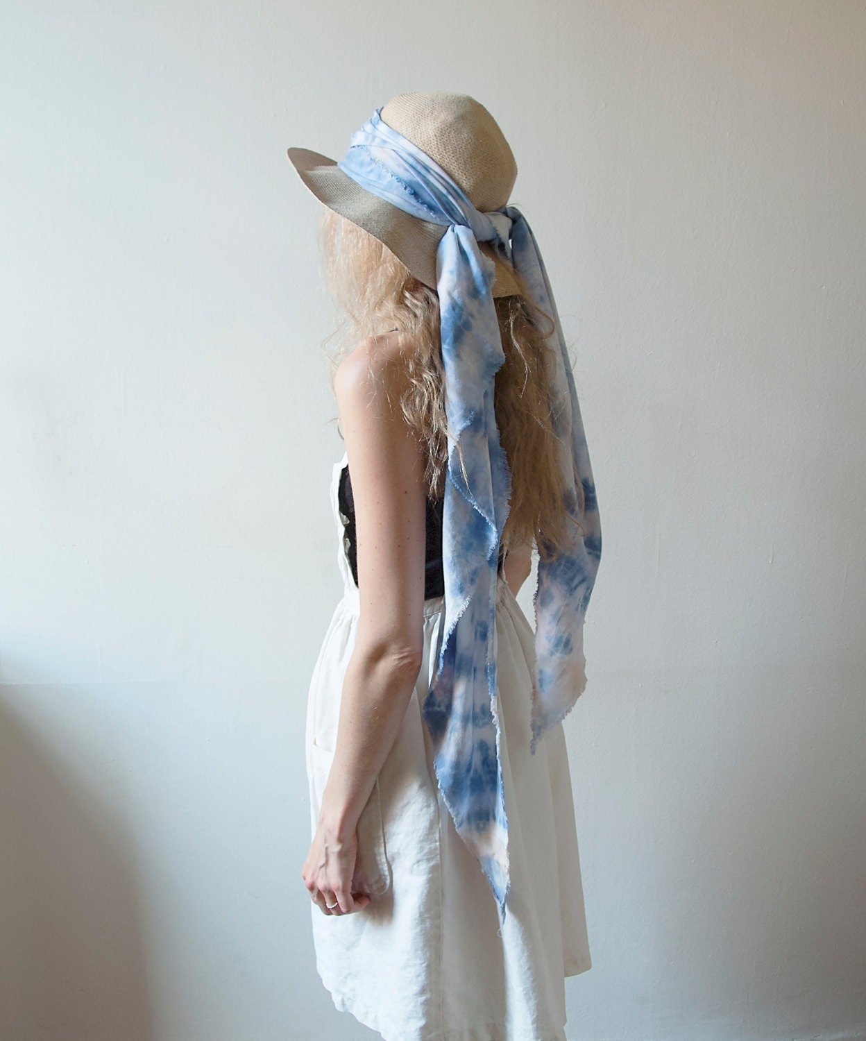 TIE DYE Bamboo Scarf. Hand Dyed Scarf. Pastel Shawl Scarf. Large scarf.