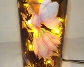 FLOWER FAIRIES Recycled Glass Bottle Accent Lamp/Light-Great Gift Idea