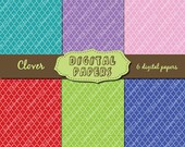Vintage clover patterns Printable digital sheets for scrapbooking, cardmaking, party, blog background
