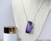 Violet Geode Slice Necklace