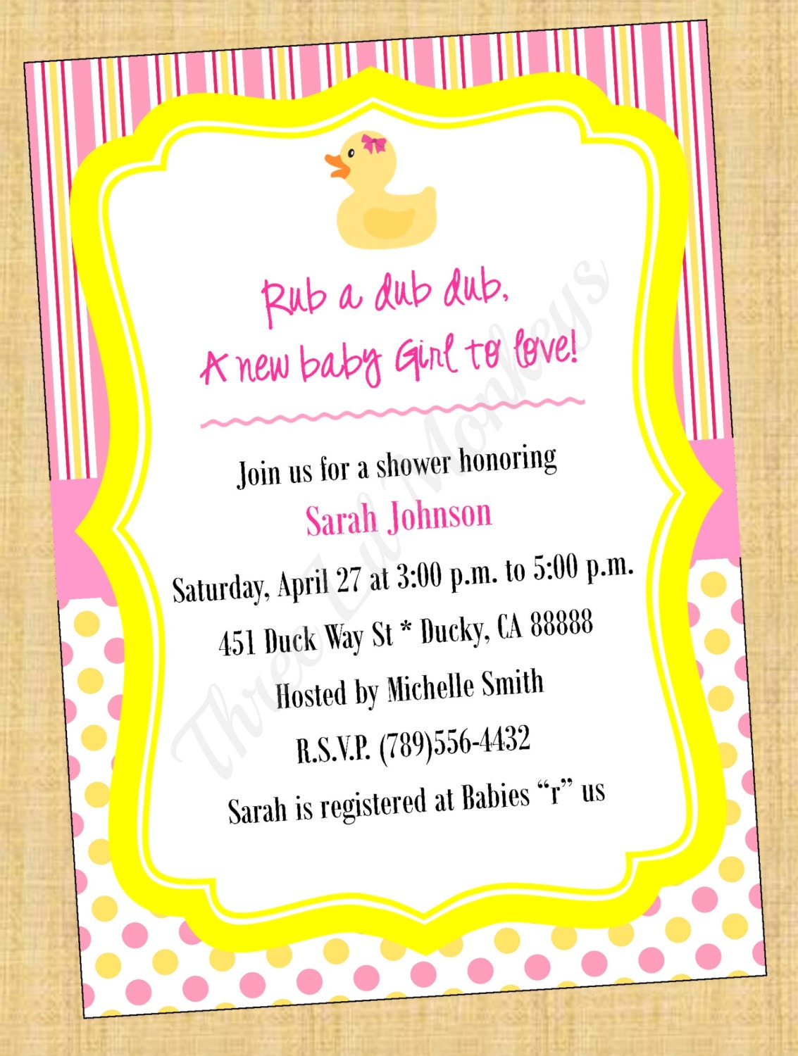 DIY Printable Rubber Duck Invitation (Girl) 2 Il_170x135