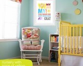 You are my sunshine wall art, nursery print, childrens room art, baby shower gift