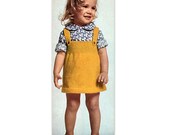 Vintage Girls Clothing Dress Mustard Yellow Pinafore Vintage Knitting Instant Download Pattern