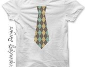Baby Boy Tie Iron on Transfer - Blue Tie Iron on Shirt PDF / Kids Boys Clothing Shirt / Argyle Tie Design / Cute Baby Clothes IT92B-C