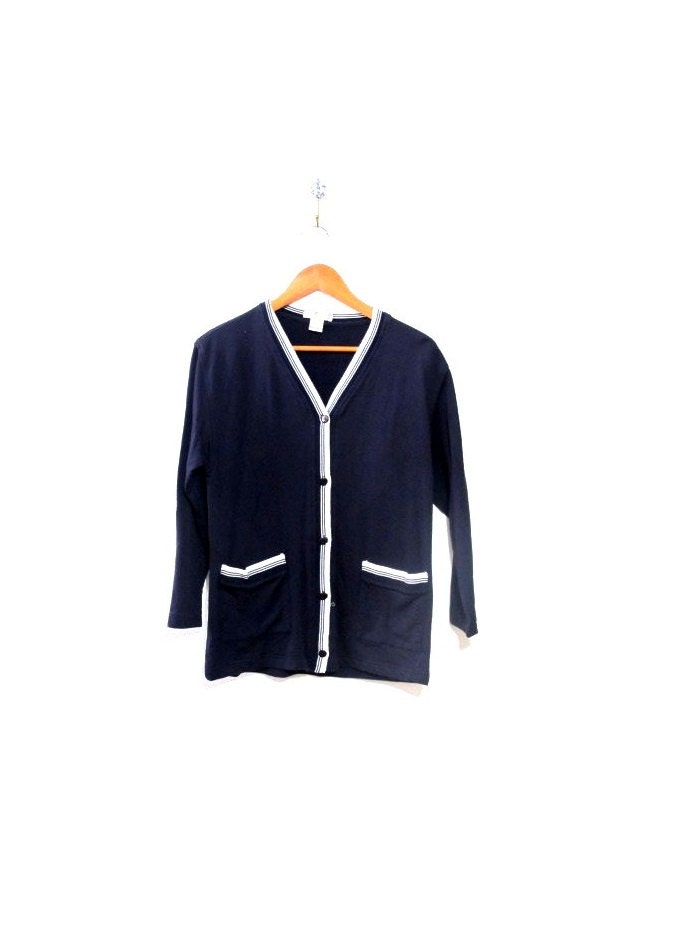 Vintage Navy Cardigan Sweater