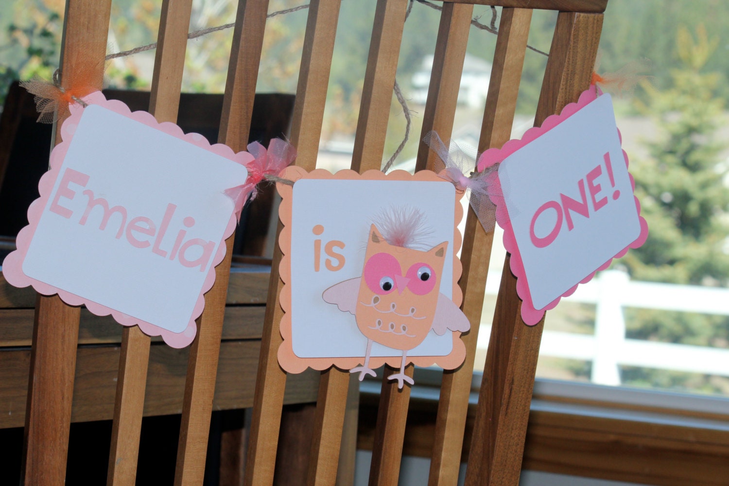 Whimsical Owl Party Highchair Banner, Baby Shower, Birthday, Party Decoration