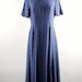 Vintage Silk Floral Maxi Dress by Laura Ashley circa 1990s in Grayish Medium Blue & Beige. Size 8