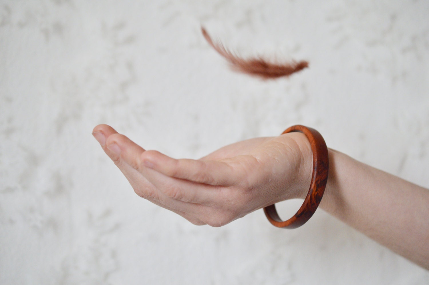 The elemental tribal-red brown amourette wood braclet bangle