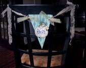 CUSTOM wedding chair banners by Lisa Rice handcrafted vintage chic cottage chic theme & colors of your choice