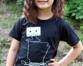 Hand screenprinted kids Arkansas cassette tape t-shirt