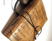 Personalized Large Leather Journal, A5, Guest Book, Sketchbook. Summum Meditatio stitched