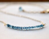 London Blue Topaz 14k Gold Filled Necklace Blue Gemstone Necklace