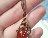 Red Glass Cage Pendant