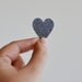 black glitter large heart stickers  (24 stickers)