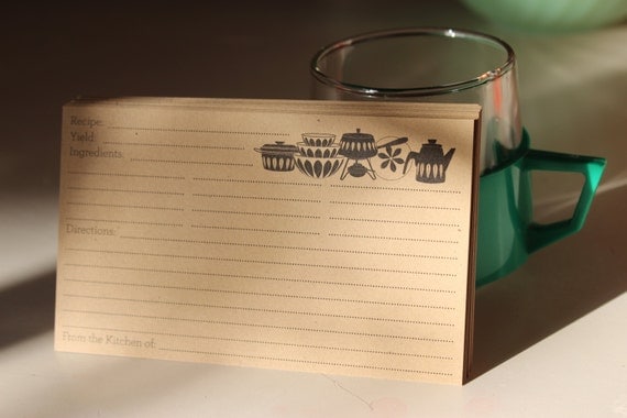 Cathrine Holm Kraft Brown Recipe Cards 3x5 for the vintage modern kitchen - Set of 25 Il_570xn