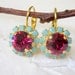 Pink and turquoise Swarovski crystal drop earrings, Bridesmaid earrings, Crystal pink drop earrings, Swarovski earrings, Bridesmaid gift