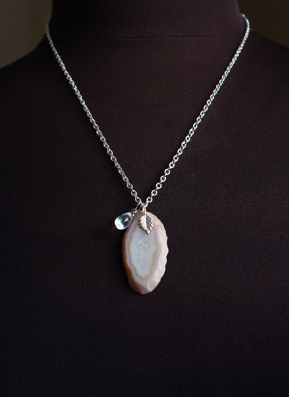 Agate slice necklace