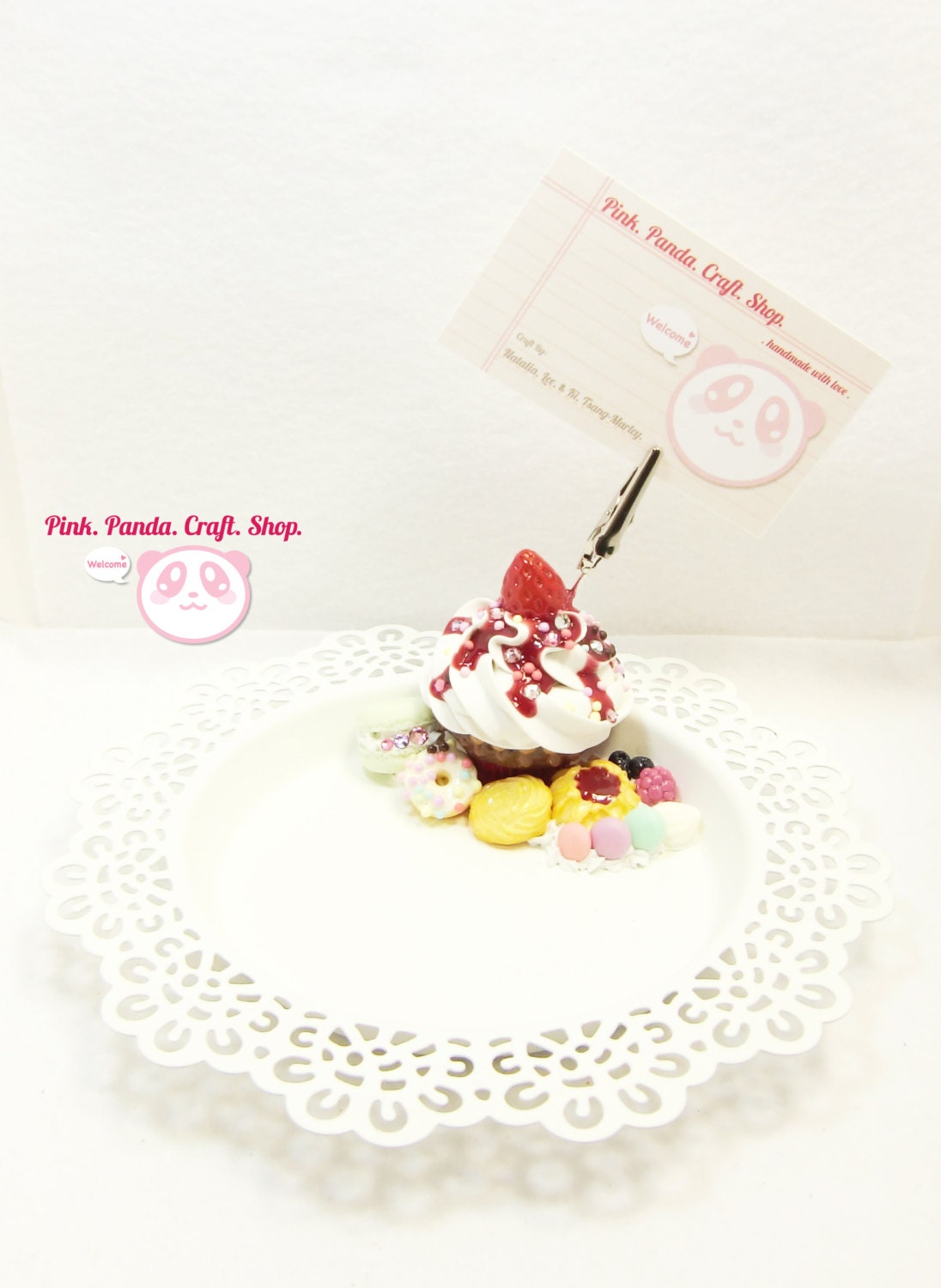 Jewelry storage : Polymer clay cupcake sweet deco white jewelry dish