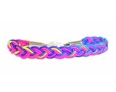 Braided Rainbow Neon Cord Bullet Friendship  Bracelet