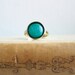 Gold Teal Ring Dark Aqua Blue Emerald Green Turquoise Modern Jewelry The Great Gatsby Chic Faux Gem Stone Ring Gift Fall Trends