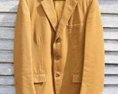 Vintage 'Aquascutum' Regent Street - Golden Brown Ribbed Pure New Wool Mens Jacket  - From Harry Reed of Pinner - London - 44inch Chest