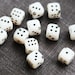 Dice glass beads, Czech Black and white cubes, 10mm - 10Pc - 557