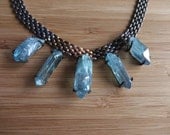 Aqua Aura Quartz Shard Necklace